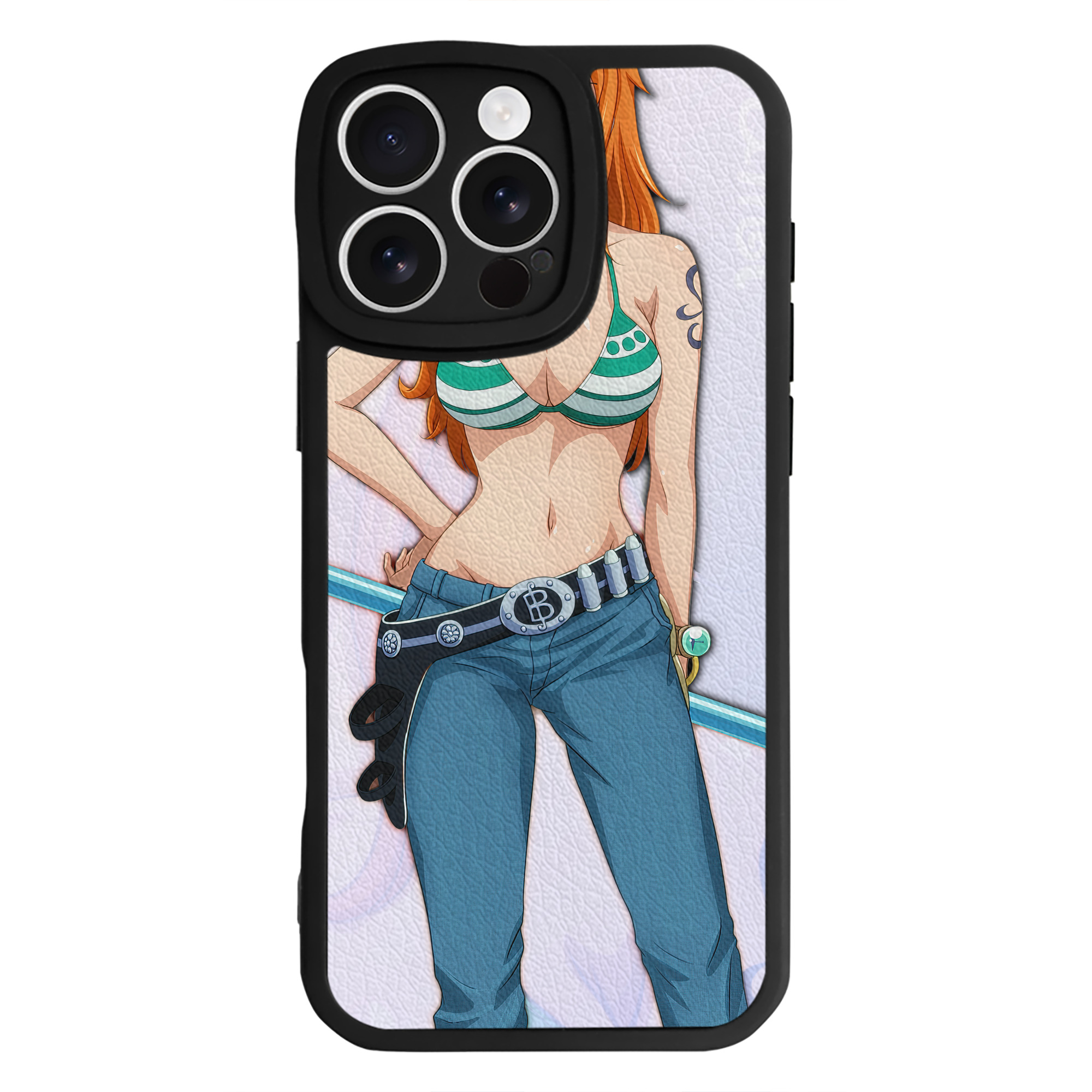 （画像用） ワンピース ONE PIECE 【iPhone 16シリーズ対応】シリコンスマホケース（レザー調） 材質：シリコン